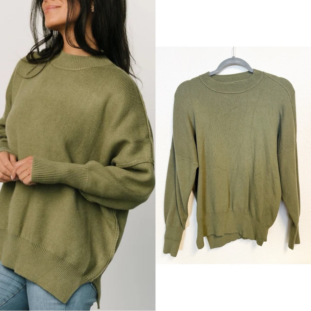 Abercrombie & Fitch Soft Collection Olive Green Ribbed Pullover Sweater Size XS